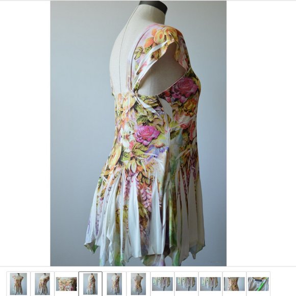 Asymmetrical Women Tunic Blouse sz 1 Made in USA by Stretch Square Neck Floral - Picture 4 of 9